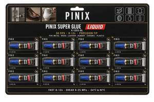 12 Tubos de Pegamento Instantáneo PINIX Super Glue de 3g, Adhesivo Instantáneo 60cps, Desprendible, para Metal, Madera, Cuero, Venta al por Mayor, Proveedor OEM - Product Image 1