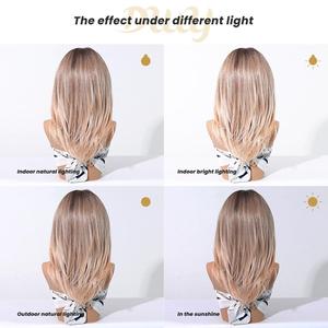 Siena-DWY Light Pink Glueless Synthetic <b>Wig</b> 136 Filter Lace Free Parting Shoulder Length Transparent Lace Color - Product Image 6