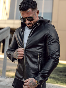 Chaqueta de Cuero PU para Hombre al por Mayor, con Cierre, Cuello Alto, Estilo Moderno, Talla Personalizada, Tinte Liso, para Primavera y Otoño - Product Image 6