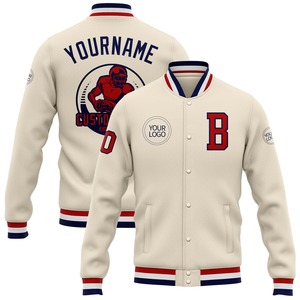 Vente en gros dans l'industrie directe Blouson aviateur hiver décontracté personnalisé rouge blanc royal veste bicolore Varsity Letterman - Product Image 4