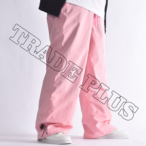 Pantalon de neige rose extérieur de haute qualité imperméable et isolé avec doublure en polaire et ceinture à cordon de serrage réglable pour le confort - Product Image 5