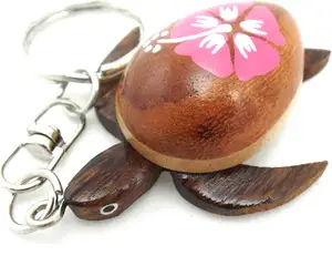 Atacado barato ODM Unique bonito coco shell pingente keychain tag chave para casa presente de aniversário chave feito no Vietnã