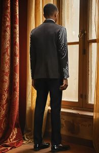 2025优雅男士系列-婚礼舞会精美刺绣晚礼服，尺寸和透气设计 - Product Image 2