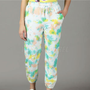 กางเกงสเวตเตอร์ผู้หญิงที่มีผิวเทอร์รี่เรียบและกางเกงสเวตเตอร์ทรงสลิมฟิต - Product Image 1