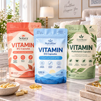 Sachets refermables à fermeture éclair, personnalisables, haute barrière, qualité alimentaire, pour capsules de vitamines et de compléments nutritionnels