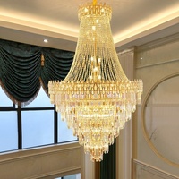 Lustre architectural de luxe pour salon, luminaires en cristal doré, ampoules à incandescence, garantie de 2 ans