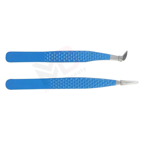 Pinzas para Pestañas de Acero Inoxidable Personalizadas al por Mayor, Pinzas para Pestañas de Marca Privada con Punta de Fibra y Azulejo Liso - Product Image 6