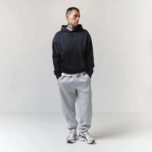 Sweat à capuche délavé à l'acide pour hommes de l'usine directe Logo personnalisable 100% coton vêtements d'hiver décontractés solides - Product Image 1