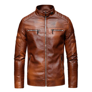 2024 Men's High Quality Genuine Leather <b>Jacket</b> Woolen <b>Thin</b> Stand Collar <b>Waterproof</b> Breathable Cow Skin Winter Wear OEM Service - Product Image 2