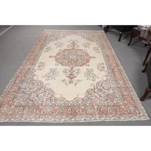 พรมปูข้างเตียงทำจากยาง PP สำหรับห้องโถงสี่เหลี่ยมผืนผ้าพรมขนสัตว์สีน้ำตาลเบจสไตล์ตุรกี6.5x9.8ฟุตคลาสสิก - Product Image 1