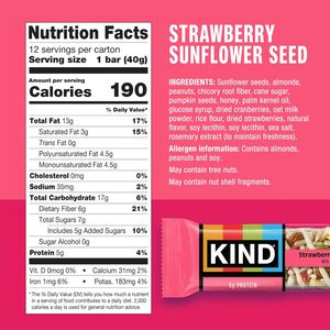 KIND Strawberry Sunflower Seed <b>Snack</b> <b>Bars</b> (12 Count) - Product Image 6