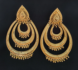 Super vente 2024 boucles d'oreilles serties de boucles d'oreilles Jhumka plaquées or 22CT bijoux pour femmes porter des boucles d'oreilles bijoux par les exportateurs - Product Image 2