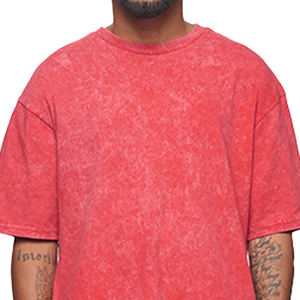 เสื้อยืดคอกลมสีชมพูสำหรับผู้ชายเสื้อยืดไม่มีแขนเปิดไหล่ทรงหลวมทำจากผ้าฝ้าย100% สินค้ามาใหม่ฤดูร้อน - Product Image 3