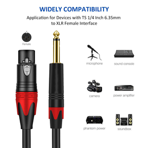 Mono 6.35mm 1/4 inch TS Nam để XLR nữ mất cân bằng kết nối 3pin XLR đến 6.35mm (1/4 inch) quý inch mic cáp âm thanh - Product Image 6