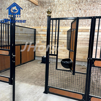 Fenêtres pour chevaux en acier préfabriqué HDG robuste et durable avec remplissage en bambou et enjoliveur