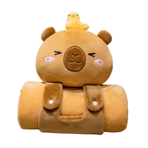 Coperta in Peluche Decorata a Forma di Capibara e Anatra, Abbigliamento e Accessori con Imbottitura in Cotone PP per Bambini 2-4 Anni Unisex - Product Image 2