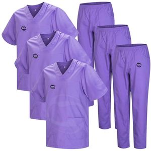 Uniforme de gommage médical en coton doux | Uniforme d'allaitement unisexe à col en V | Vêtements de santé OEM/ODM - Product Image 3