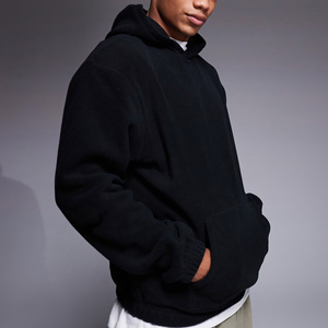 OEM/ODM de alta calidad 100% de algodón polar de talla grande Boxy Fit sudaderas con capucha logotipo bordado personalizado gota hombro Sudadera con capucha y sudadera - Product Image 3