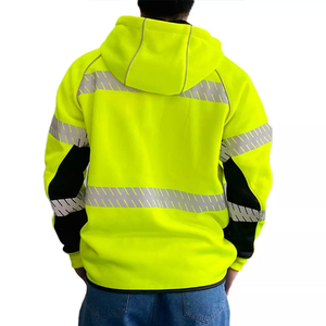 Sudadera de invierno de algodón 100% para hombre con capucha de alta visibilidad, ropa de seguridad al por mayor para un trabajo seguro, advertencia de alta visibilidad - Product Image 5