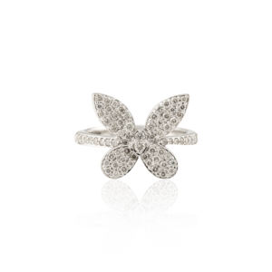 Trending Luxury Handmade 100% Authentic <b>Real</b> Diamond Ring 18k Solid White Gold <b>Butterfly</b> Wedding Ring Wholesale Manufacture - Product Image 3