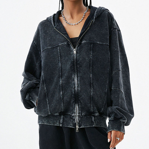 Streetwear Chándal de Peso Pesado Unisex Holgado Pierna Recta Bleach Ácido Lavado Chándales para Hombres - Product Image 1