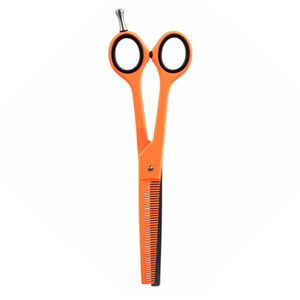 Tijeras de adelgazamiento de cabello de acero alemán Tijeras de corte inteligente Tijeras de adelgazamiento de acero al carbono de color naranja - Product Image 5