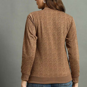 Logo sweat coton polaire femmes pull à col rond pull surdimensionné impressions personnalisées sweat broderie personnalisée vêtements - Product Image 4