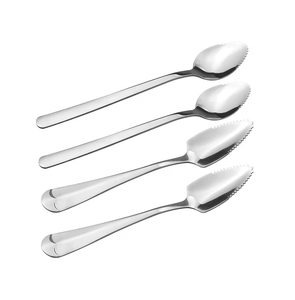 Offre spéciale, vente en gros, ensemble de cuillères à pamplemousse en acier inoxydable, meilleur design, couverts demi-dentelés, couverts en métal - Product Image 4