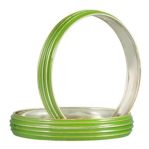 Lot de 2 bracelets tendance plaqués or vert Kriaa Bracelets élégants - Product Image 1