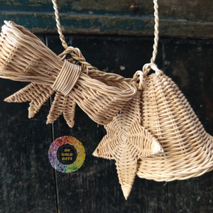 Fait à la main Vietnam rotin boule ornements vacances festives et fête suspendus sphères décoratives canne tissé 0084935825297 - Product Image 1