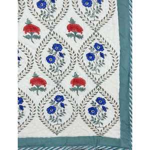 Colcha de Algodón Estampada a Mano, Colcha Tradicional Kantha para Bebés, Diseño Floral de Patchwork, Hecha a Mano para Verano e Invierno - Product Image 2