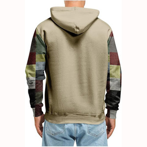 Sweat-shirt à capuche en molleton à col en V brodé et imprimé sur mesure pour homme et femme, couleur unie, 100% coton, collection hiver - Product Image 4