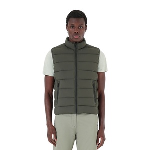 Vestes sans manches pour hommes, coupe ajustée, style streetwear, avec col et deux poches zippées, prix d'usine, vente en gros OEM, design tendance - Product Image 3