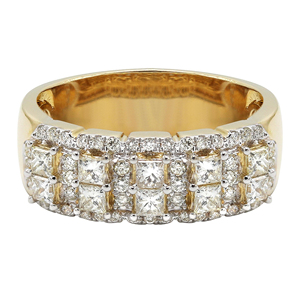 Moda Hip Hop Ice Out VVS Lab Grown 10K 14K 18K oro completo diamante redondo y princesa anillo de lujo joyería personalizada anillo de hombre - Product Image 2