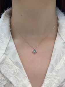 Collar con Colgante de Flor de Trébol de Oro de 18K, Nuevo de Lerca, Moda, Diamante Natural Brillante, Collar de Oro Brillante - Product Image 5