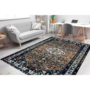 Vintage Pattern <b>Rug</b>, Printed <b>Rug</b>, Brown & White, Antique Decor, Turkish Design,Nonwoven Thin <b>Rug</b> - Product Image 1