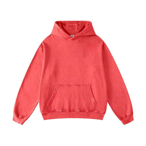เสื้อฮู้ดดี้ผู้ชายผ้าฝ้าย 100% แห้งเร็ว ระบายอากาศดี ล้างสีแบบ Acid Wash สีพื้น สำหรับฤดูหนาว รับสกรีนโลโก้คุณภาพสูง ออกแบบลายพิมพ์โลโก้ตามสั่ง - Product Image 5