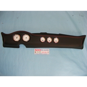 Cubierta de Tablero Completa para FIAT 500 EPOCA CRUSCOTTO LUNGO SPORTIVO en Piel con 5 Instrumentos Abarth Blancos para su Vehículo - Product Image 1