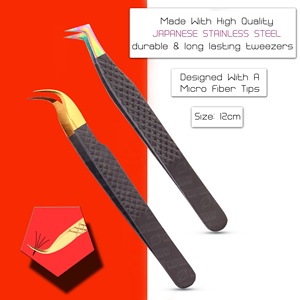 Nouveau professionnel pince à épiler en gros couleur rose clair haute précision Extension de cils Volume pince à épiler pas cher prix - Product Image 5