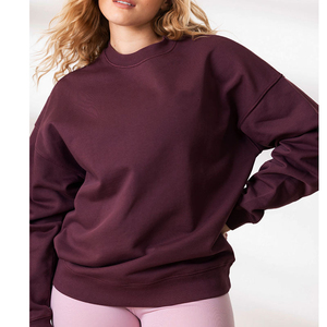 Sweat-shirt à col rond surdimensionné avec logo imprimé sur le devant pour femmes hiver/automne - Product Image 3