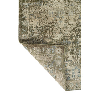 Alfombras de Lana Anudadas a Mano Erbe Green AKWL-3136, Estilo Boho para Adolescentes, Rectangulares, con Medallón Abstracto, para Entrada, Sala de Estar y Hogar - Product Image 5