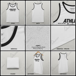 Mens Everyday High Street <b>Sleeveless</b> Crew Neck Knitted Tank <b>Top</b> Custom Made Breathable Quick-Dry Anti-Pilling Cotton Spandex - Product Image 5