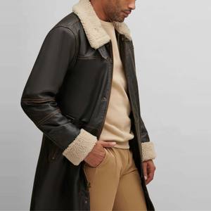 Manteau en cuir doublé de fausse fourrure noire-Veste d'hiver chaude et élégante pour hommes et femmes, parfaite pour les vêtements décontractés et d'extérieur - Product Image 4