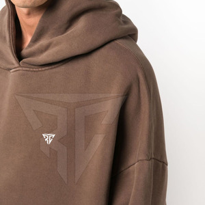 Best Selling Men's High Quality Double Layer Fleece Pullover <b>Hoodies</b> Breathable Quick Dry Size Solid Color <b>Plain</b> Dyed for Winter - Product Image 6