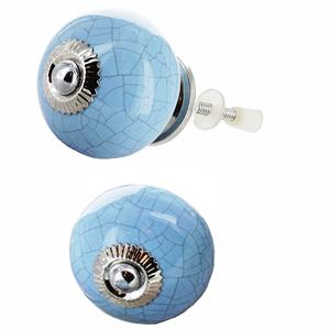 Hot Selling <b>Turquoise</b> Crackle Ceramic Knobs Industrial Drawer Cabinet Handle Pulls for Kitchen Bedroom Wardrobe Dining Dresser - Product Image 2