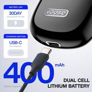 Rasoir électrique portable étanche rechargeable USB-C pour hommes, rasoir sans fil en alliage avec IPX7 pour la maison et les voyages, fonctionne sur batterie - Product Image 4