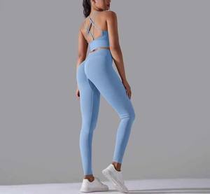 Factory Direct 2pcs Women Gym Suit Seamless Quick Dry High Quality Athletic Wear Custom Logo Yoga Sports <b>Bra</b> Legging Workout Set - Product Image 3