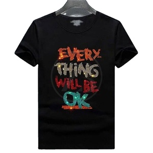 100% coton T-Shirt homme personnalisé avec strass Design respirant léger Style décontracté personnalisé à votre goût - Product Image 1