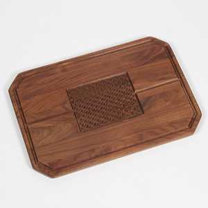 Planche à découper en bois de noyer de qualité supérieure avec rainure pour le jus Planche à découper en bois massif pour la préparation et le service des aliments en cuisine - Product Image 2