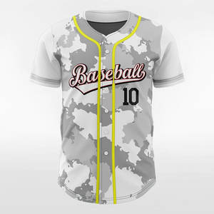 Venta al por mayor de camisetas de béisbol de manga corta con cuello en V para los hombres con botones Softball ropa deportiva transpirable y cómoda - Product Image 1